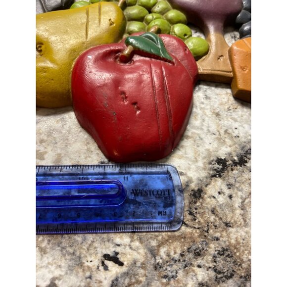 Vintage Midwest Cast Iron Wall Plaque Fruit Cheese Wine 1970s Americana Charm - Picture 5 of 8